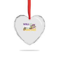 Funny Mardi Gras Will Trade Brother For King Cake Heart Crystal Glass Ornament Beads Doubloons