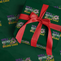 Funny Mardi Gras Will Trade Brother For King Cake Wrapping Paper Roll Beads Doubloons