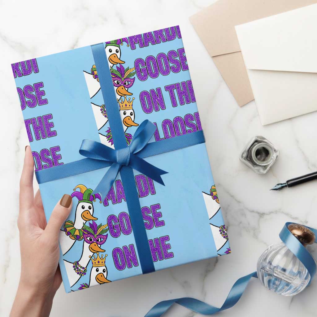 Funny Mardi Gras Wrapping Paper Roll Louisiana Carnival Silly Goose Festival