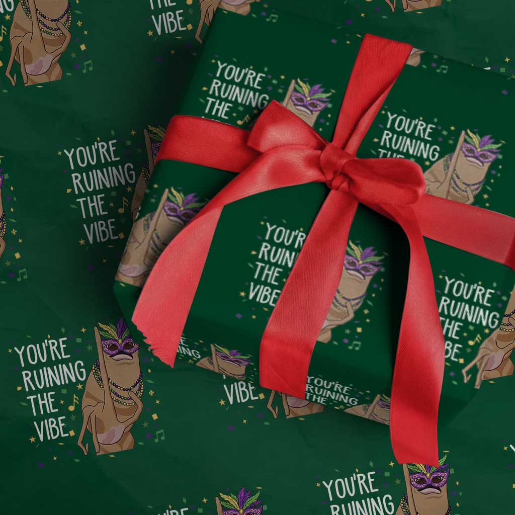 Funny Mardi Gras Wrapping Paper Roll Marcus The Worm Carnival Trendy Meme