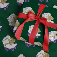 Funny Mardi Gras Wrapping Paper Roll Rollin' With My Krewe Marching Boots Carnival Party