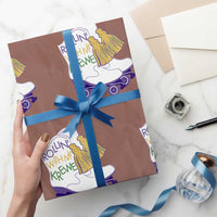 Funny Mardi Gras Wrapping Paper Roll Rollin' With My Krewe Marching Boots Carnival Party