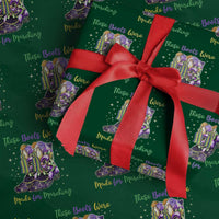 Funny Mardi Gras Wrapping Paper Roll These Boots Were Made For Marching