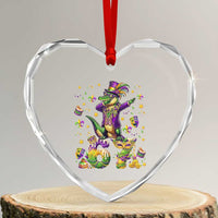 Funny Mardigator Alligator Six Seven Meme Heart Crystal Glass Ornament Mardi Gras Gifts
