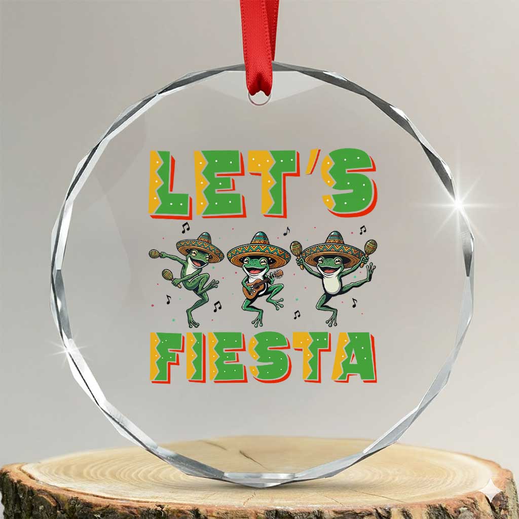 Funny Mariachi Frog Guitar Fiesta Crystal Glass Ornament Cinco De Mayo Gift