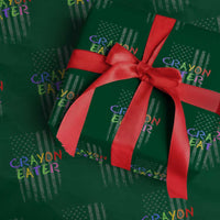 Funny Marine Military Veteran Wrapping Paper Roll Crayon Eater American Flag - Wonder Print Shop