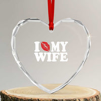 Funny Marriage Gift Heart Crystal Glass Ornament I Love My Wife