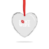 Funny Marriage Gift Heart Crystal Glass Ornament I Love My Wife