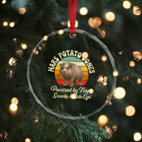 Funny Mars Potato Jones Crystal Glass Ornament Powered by Naps Snacks Side Eye Pygmy Hippo