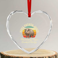 Funny Mars Potato Jones Heart Crystal Glass Ornament Powered by Naps Snacks Side Eye Pygmy Hippo