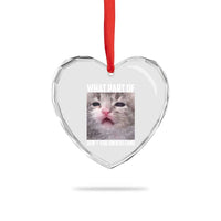 Funny Math Cat Lover Heart Crystal Glass Ornament What Part Of Do Not You Understand - Wonder Print Shop