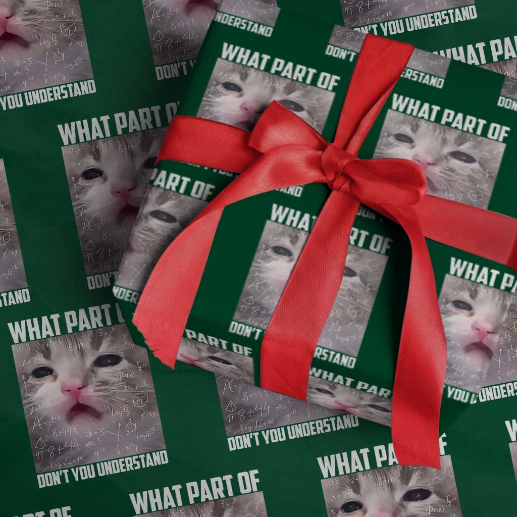 Funny Math Cat Lover Wrapping Paper Roll What Part Of Do Not You Understand - Wonder Print Shop