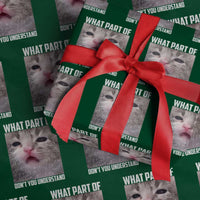 Funny Math Cat Lover Wrapping Paper Roll What Part Of Do Not You Understand - Wonder Print Shop