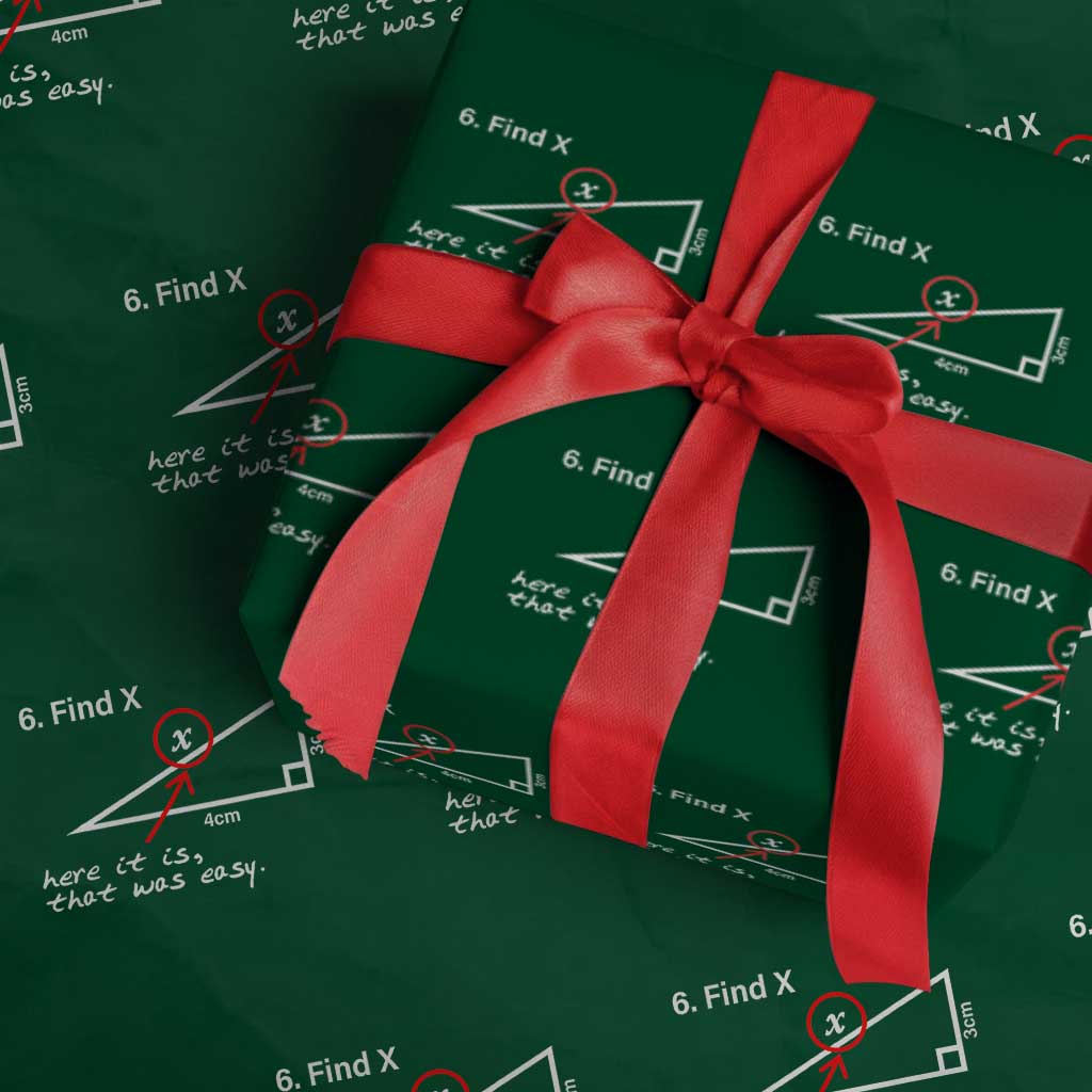 Funny Math Wrapping Paper Roll Find X Here It Is That Was Easy