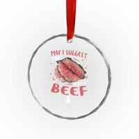Funny May I Suggest The Roast Beef Crystal Glass Ornament Embarrassing Inappropriate Adult Humor