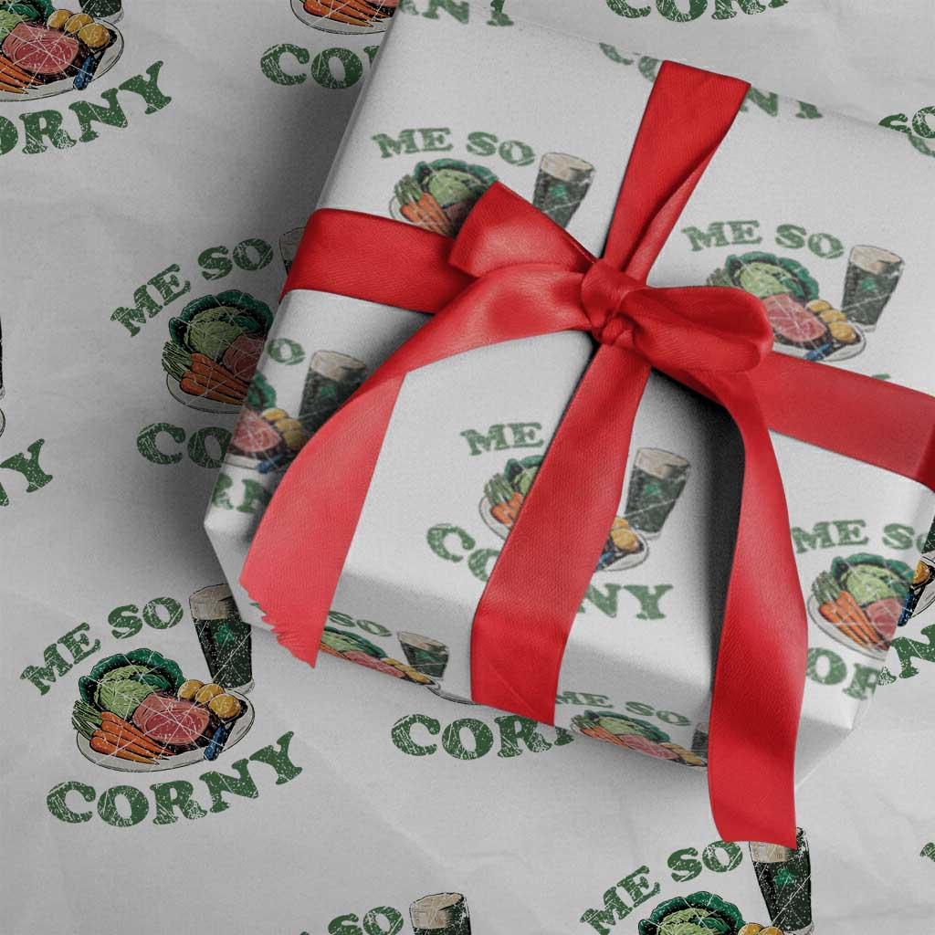Funny Me So Corny Wrapping Paper Roll Corned Beef And Cabbage Beer St Patrick's Day Drinking - Wonder Print Shop