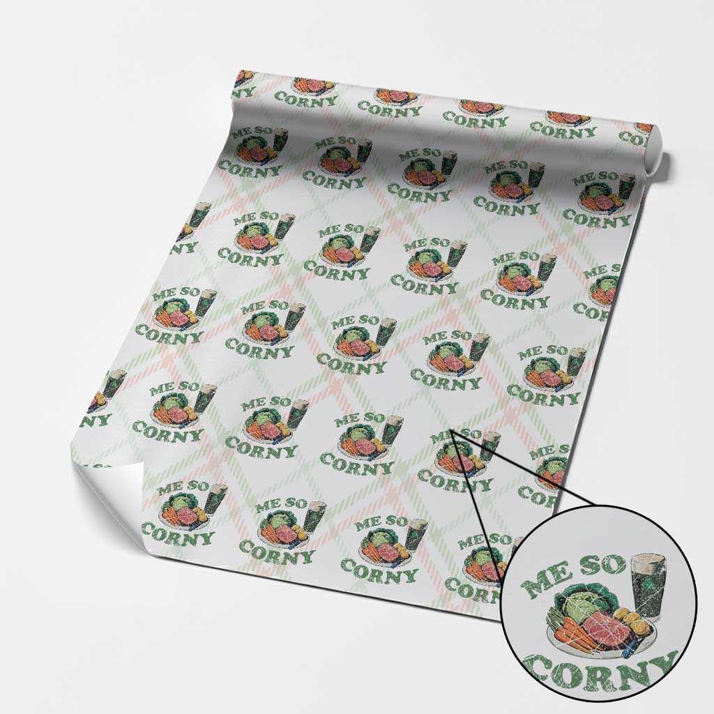 Funny Me So Corny Wrapping Paper Roll Corned Beef And Cabbage Beer St Patrick's Day Drinking - Wonder Print Shop
