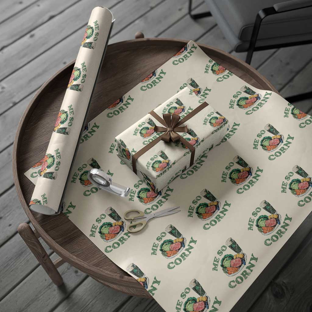 Funny Me So Corny Wrapping Paper Roll Corned Beef And Cabbage Beer St Patrick's Day Drinking - Wonder Print Shop