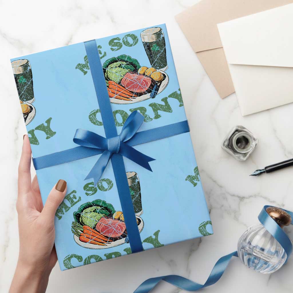 Funny Me So Corny Wrapping Paper Roll Corned Beef And Cabbage Beer St Patrick's Day Drinking - Wonder Print Shop