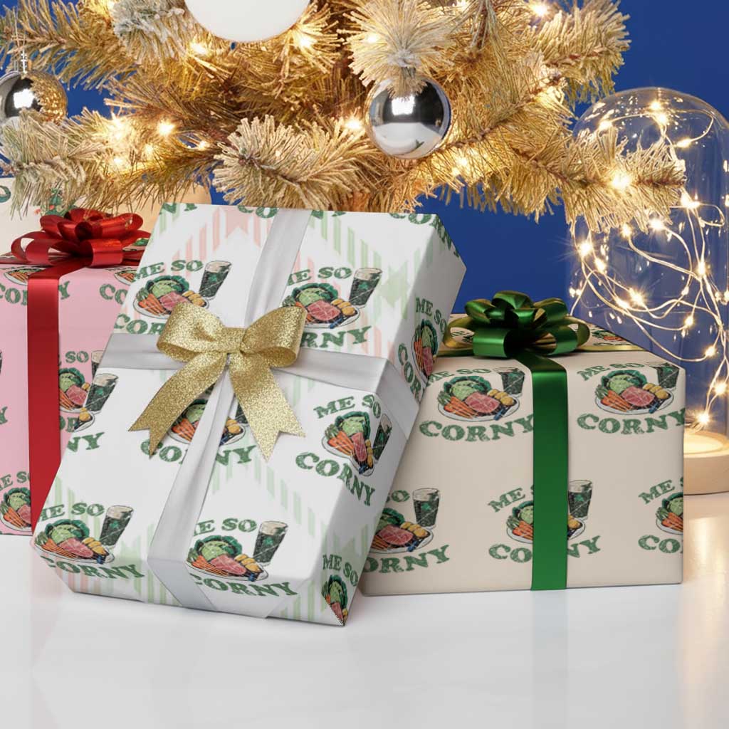 Funny Me So Corny Wrapping Paper Roll Corned Beef And Cabbage Beer St Patrick's Day Drinking - Wonder Print Shop