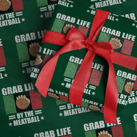 Funny Meatball Wrapping Paper Roll Italian Food Italy Flag - Wonder Print Shop