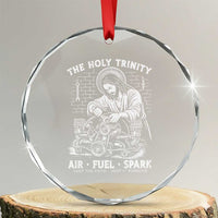 Funny Mechanic Jesus Holy Trinity Air Fuel Spark Crystal Glass Ornament Christian Car Lover Humor Gift for Gearheads