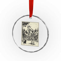 Funny Medieval Knight Boop Black Cat Crystal Glass Ornament Renaissance Fantasy Cat Lover