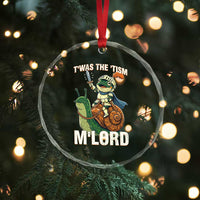 Funny Medieval Knight Frog Meme With Sword Crystal Glass Ornament Twas The Tism MLord
