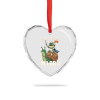 Funny Medieval Knight Frog Meme With Sword Heart Crystal Glass Ornament Twas The Tism MLord