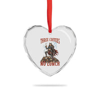 Funny Medieval Knight Worker Meme Heart Crystal Glass Ornament Three Coffees No Lunch Valkyrie Coffee Lover