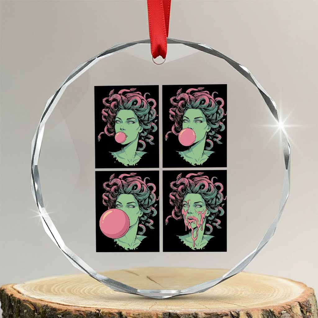 Funny Medusa Blowing Bubble Gum Crystal Glass Ornament Greek Mythology Pop Art Gift