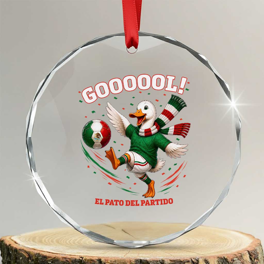 Funny Merlin the Duck Mexico Soccer Supporter Crystal Glass Ornament El Pato Del Partido Goooool Football Fans