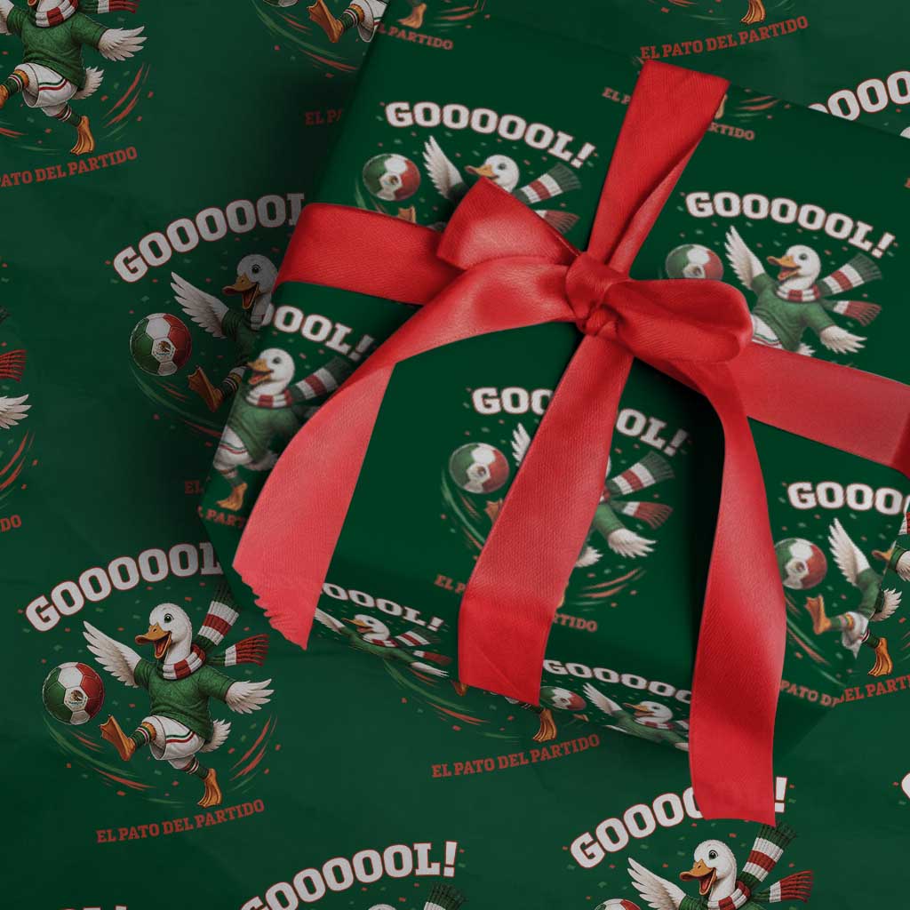 Funny Merlin the Duck Mexico Soccer Supporter Wrapping Paper Roll El Pato Del Partido Goooool Football Fans