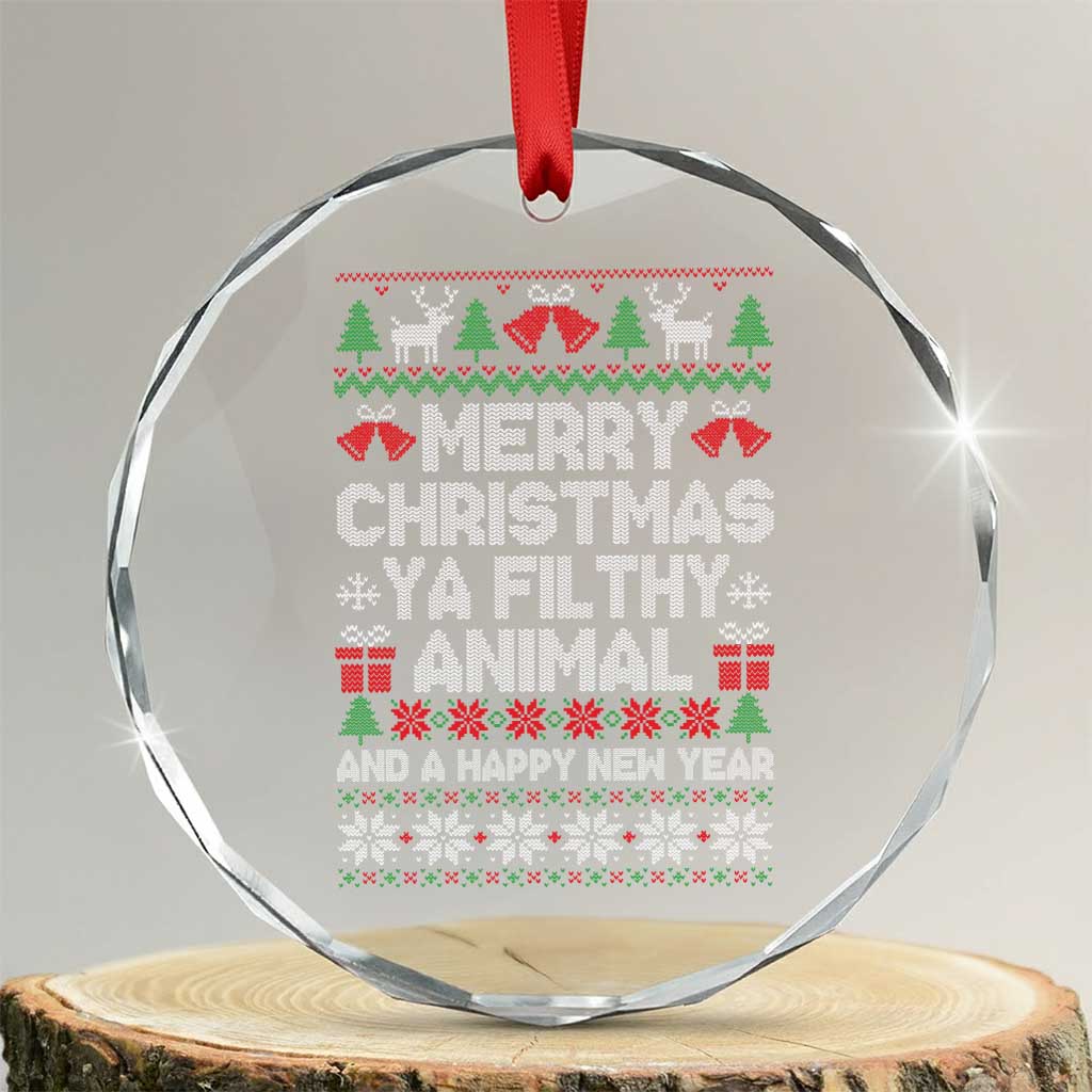 Funny Merry Christmas And A Happy New Year Crystal Glass Ornament Christmas Movie - Wonder Print Shop