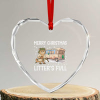 Funny Merry Christmas Litter's Full Cat Parody Heart Crystal Glass Ornament Xmas Movie - Wonder Print Shop