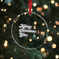Funny Merry Christmas Yinz Pittsburgh Crystal Glass Ornament TS09