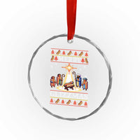 Funny Merry Glizzmas Crystal Glass Ornament Hot Dog Xmas Nativity Scene TS11