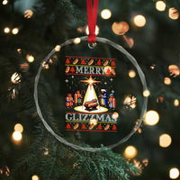 Funny Merry Glizzmas Crystal Glass Ornament Hot Dog Xmas Nativity Scene TS11