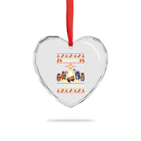 Funny Merry Glizzmas Heart Crystal Glass Ornament Hot Dog Xmas Nativity Scene - Wonder Print Shop