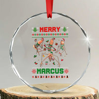Funny Merry Marcus Crystal Glass Ornament Ugly Christmas Marcus The Worm Meme Gift - Wonder Print Shop