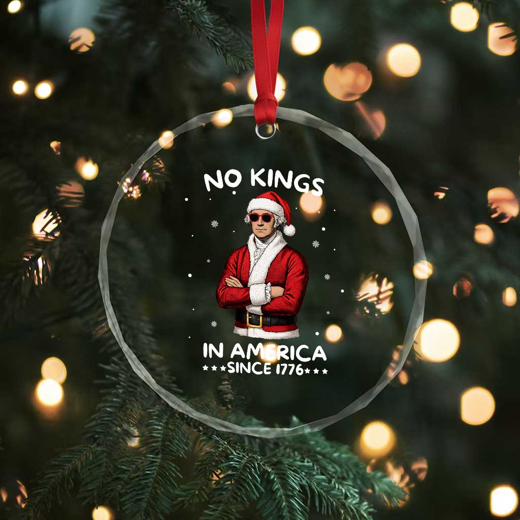 Funny Merry No Kings Since 1776 George Washington Crystal Glass Ornament Christmas Gift TS12