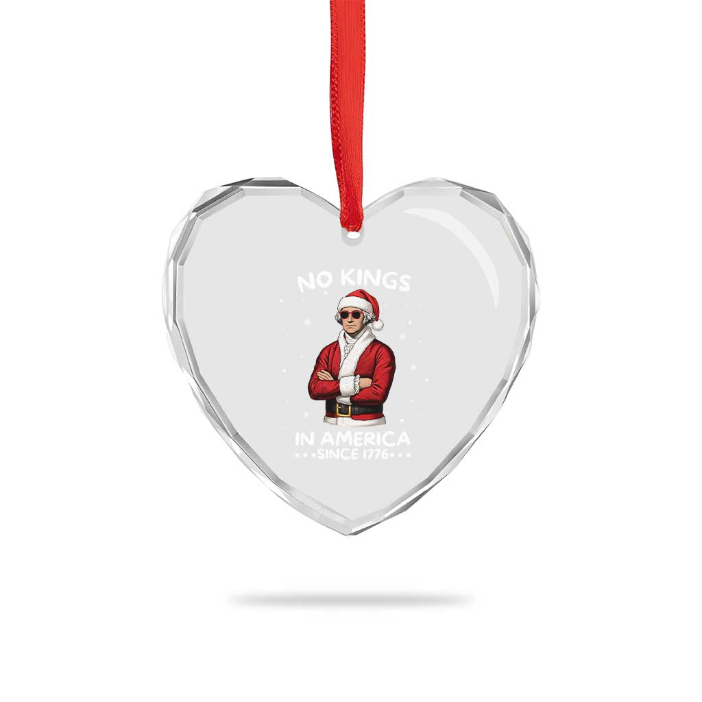 Funny Merry No Kings Since 1776 George Washington Heart Crystal Glass Ornament Christmas Gift - Wonder Print Shop