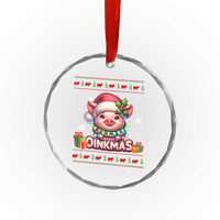Funny Merry Oinkmas Crystal Glass Ornament Pig Lover Ugly Christmas Gift - Wonder Print Shop