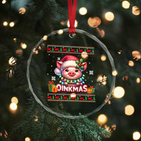 Funny Merry Oinkmas Crystal Glass Ornament Pig Lover Ugly Christmas Gift - Wonder Print Shop