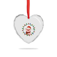 Funny Merry Oinkmas Heart Crystal Glass Ornament Farmer Christmas Pig Lover Gift - Wonder Print Shop