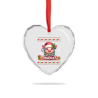 Funny Merry Oinkmas Heart Crystal Glass Ornament Pig Lover Ugly Christmas Gift - Wonder Print Shop