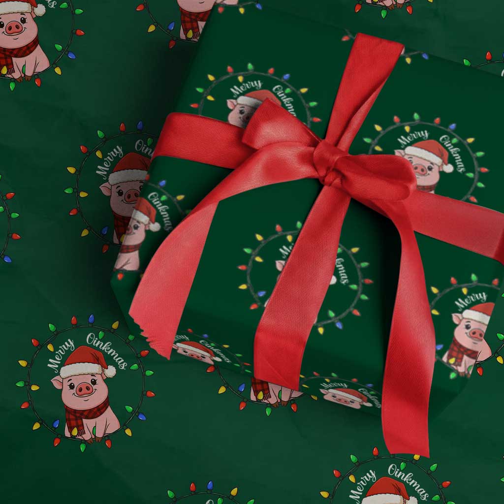 Funny Merry Oinkmas Wrapping Paper Roll Farmer Christmas Pig Lover Gift - Wonder Print Shop