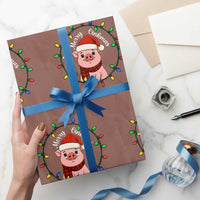 Funny Merry Oinkmas Wrapping Paper Roll Farmer Christmas Pig Lover Gift - Wonder Print Shop