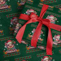 Funny Merry Oinkmas Wrapping Paper Roll Pig Lover Ugly Christmas Gift - Wonder Print Shop