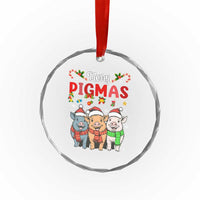 Funny Merry Pigmas Crystal Glass Ornament Christmas Pigs Farm Gift - Wonder Print Shop